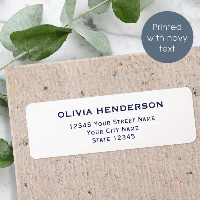 Classic & Elegant Navy White Return Address (Creator Uploaded)