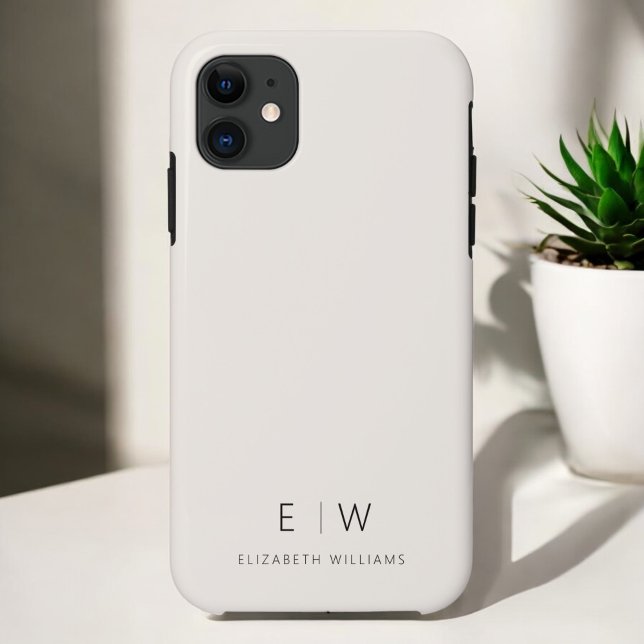 Classic Elegant Neutral Minimalist Monogram Name Case-Mate iPhone Case (Creator Uploaded)
