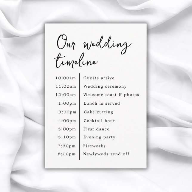 Classic Elegant Our Wedding Timeline Enclosure Card (Classic Elegant Our Wedding Timeline Enclosure Card
)