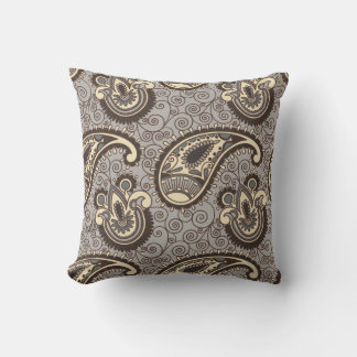 Classic Elegant Paisley | Storm and Cream Cushion