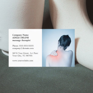 Classic Elegant Photo Massage Therapist Business Card