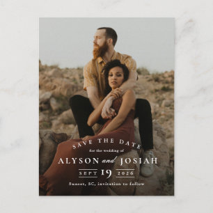 Classic Elegant Photo Wedding Save The Date Announcement Postcard