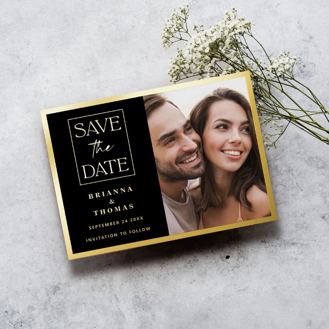 Classic Elegant Photo Wedding Save the Date Gold (Creator Uploaded)