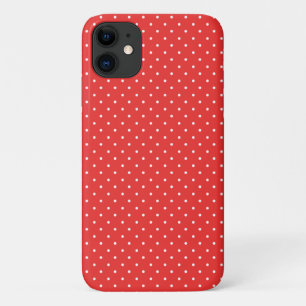 Classic Elegant Poppy Red and White Polka Dots iPhone 11 Case