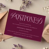 Classic Elegant Postponed Wedding Update Cranberry