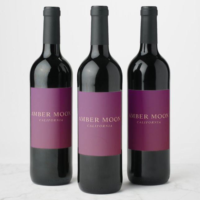Classic Elegant Professional Burgundy Wine Colour Label (Bottles)