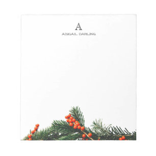 Classic Elegant Professional Monogram Pine  Notepad