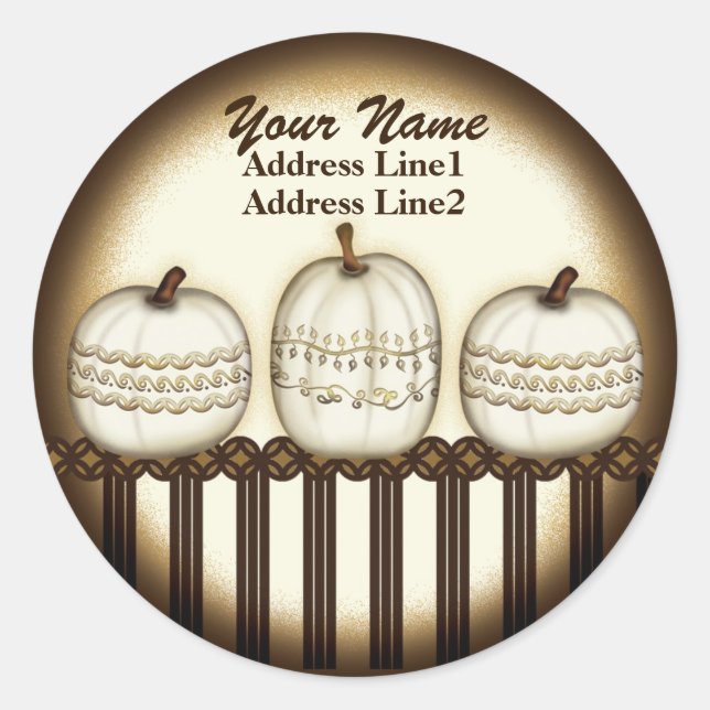 Classic Elegant Pumpkin Address Label (Front)