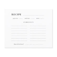 Classic Elegant Recipe Card