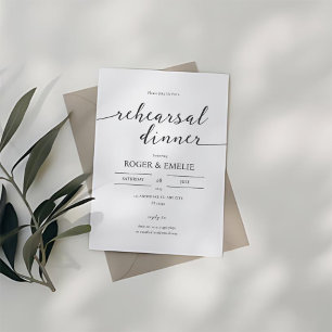 Classic Elegant Rehearsal Dinner Invitation
