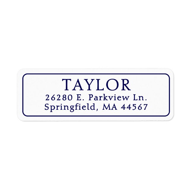 Classic Elegant Return Address Label (Front)
