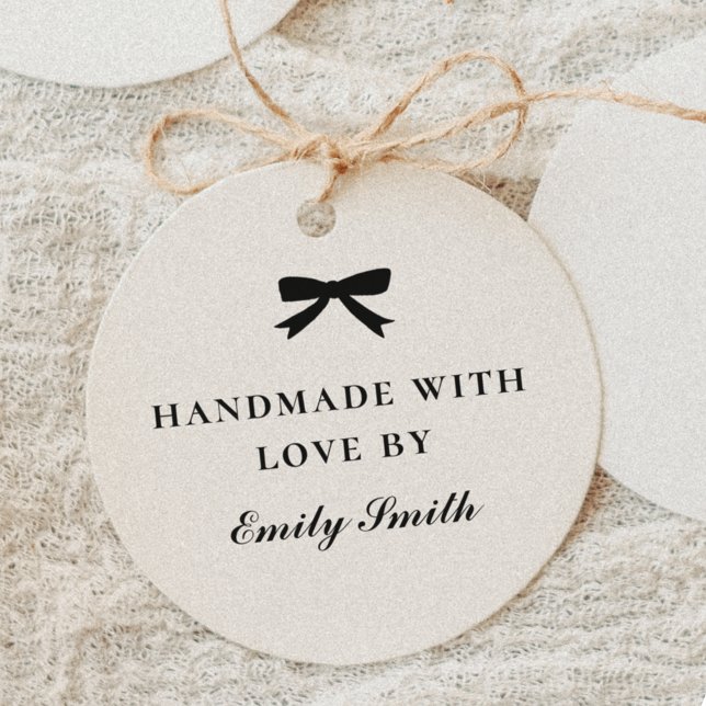 Classic Elegant Ribbon Bow Handmade with Love by Rubber Stamp (Creator Uploaded)