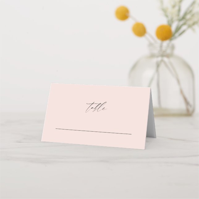 Classic Elegant Rose Wedding Table Place Card (Front)