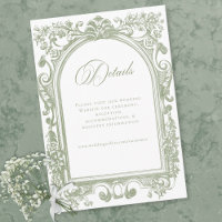 Classic Elegant Sage Arch Floral Frame Wedding