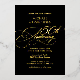 Classic Elegant Script 50th Wedding Anniversary