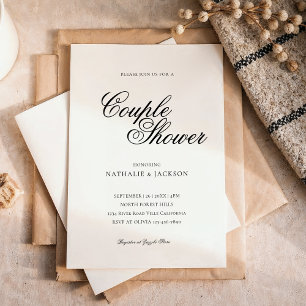 Classic Elegant Script Couple Shower Invitation