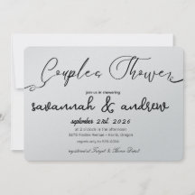 Classic Elegant Script Couples Shower Invitation