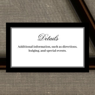 Classic Elegant Script Details Enclosure Card
