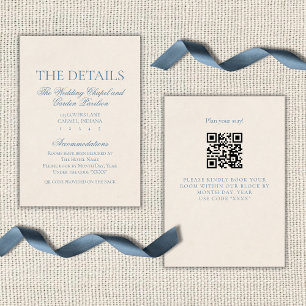 Classic Elegant Script Dusty Blue Enclosure Card