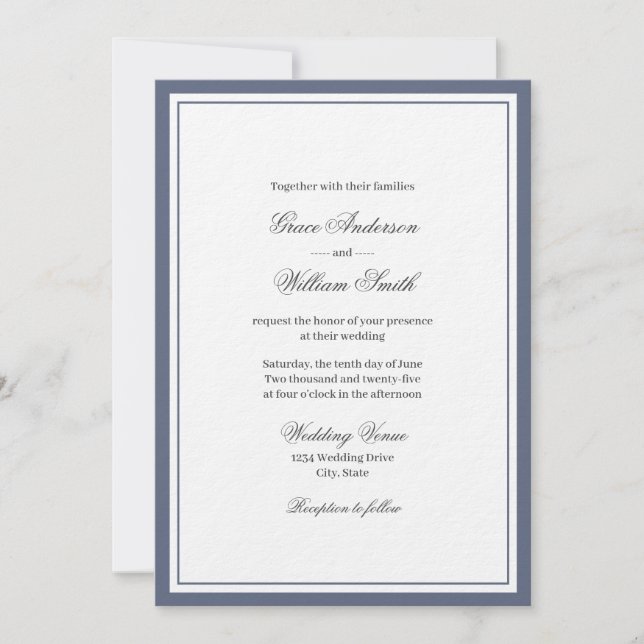 Classic Elegant Script Families Wedding Invitation (Front)