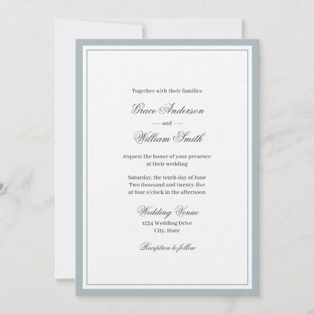 Classic Elegant Script Families Wedding Invitation (Front)