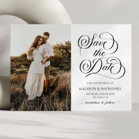 Classic Elegant Script Minimalist Picture Wedding