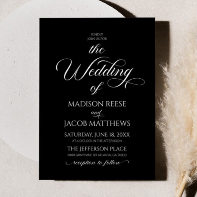 Classic Elegant Script Minimalist Wedding Invitation (Creator Uploaded)