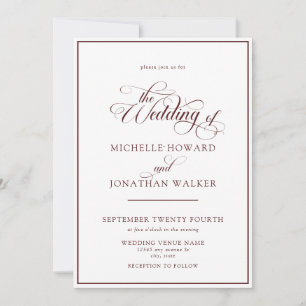 Classic Elegant Script QR Code Wedding Invitation