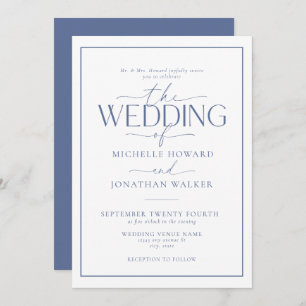 Classic Elegant Script QR Code Wedding Invitation