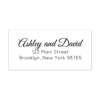 Classic Elegant Script Return Address rubber stamp