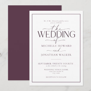 Classic Elegant Script Wedding Invitation