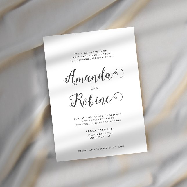 Classic Elegant Script Wedding Invitation (Creator Uploaded)