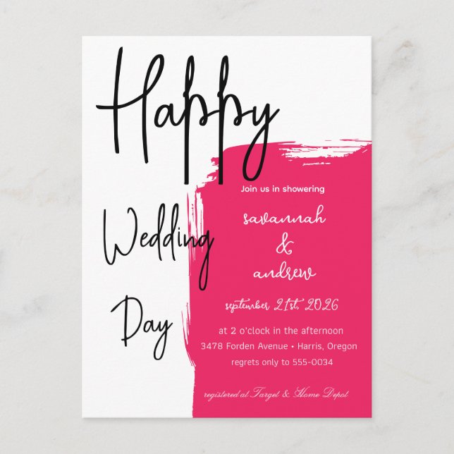 Classic Elegant Script wedding Invitation Postcard (Front)
