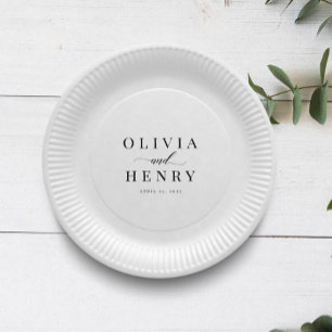 Classic Elegant Script Wedding Rehearsal Dinner Paper Plate