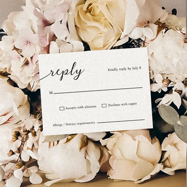 Classic Elegant Script Wedding RSVP Card (Creator Uploaded)