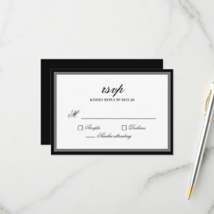 Classic Elegant Script Wedding RSVP Response Card