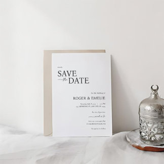 Classic Elegant Script Wedding Save the Date Card
