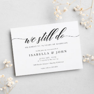 Classic Elegant Script Wedding Vow Renewal Invitation