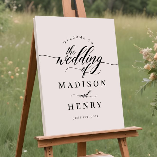 Classic Elegant Script Wedding Welcome Sign (Creator Uploaded)