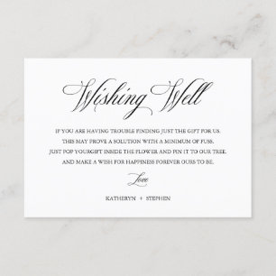Classic Elegant Script Wishing Well Enclosure Card