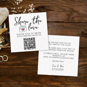 Classic Elegant Share The Love QR Code Enclosure Card