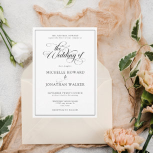 Classic Elegant Simple Formal Wedding Invitation