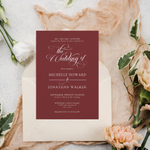 Classic Elegant Simple Formal Wedding Invitation