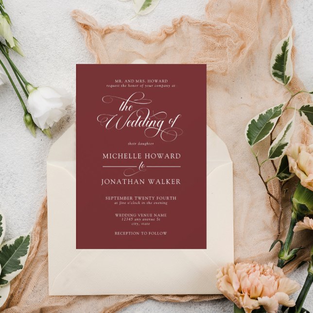 Classic Elegant Simple Formal Wedding Invitation (Creator Uploaded)