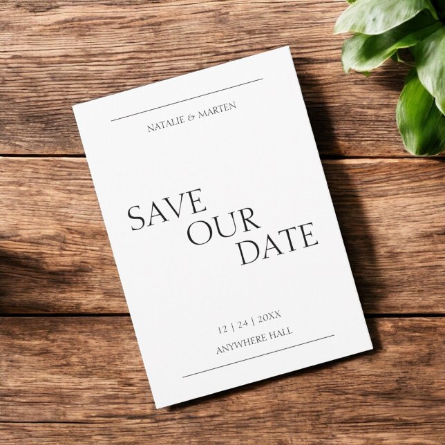 Classic Elegant Simple Modern Minimalist Typograph Save The Date (Creator Uploaded)