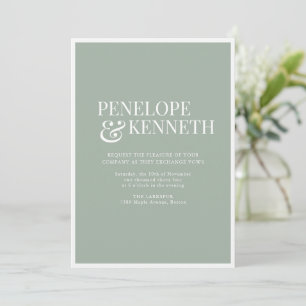 Classic Elegant Simple Wedding Dusty Sage Invitation