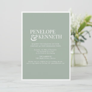 Classic Elegant Simple Wedding Dusty Sage RSVP Invitation
