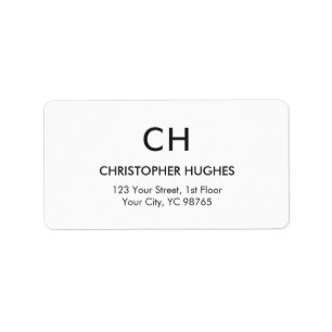 Classic Elegant Simple White Monogram Label