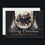 Classic Elegant Snowy Pine Tree Family Christmas Holiday Card<br><div class="desc">Classic Elegant Snowy Pine Tree Family Christmas</div>