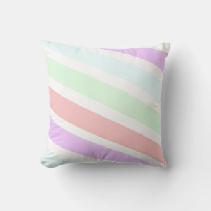Classic, elegant soft pastel colours stripes cushion
